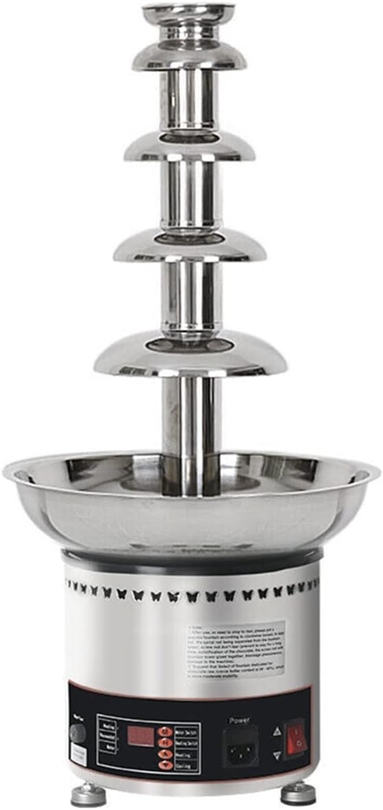 Chocolate Fountain 110V Electric 5-Tiers Digital Chocolate Fountain Melting Machine Heating Fondue Fountain,12kg of chocolate