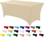 Utopia Kitchen 6FT Spandex Tablecloth [1 Pack, Champagne] 200 GSM Stretch, Fitted, Washable and Wrinkle Resistant Table Cloth Rectangle Cover for Trade Shows, Wedding, Parties [72Lx30Wx30H Inch]