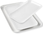 DELLING Serving Platter, 18/16/14inch Large Serving Tray, Serving Platters for Snacks, Fruit, Turkey, Dessert, Serving Trays for Entertaining at Parties and Weddings, Microwave Dishwasher Oven Safe