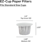 Perfect Pod EZ-Cup Paper Coffee Filters with Patented Lid for Single-Serve Coffee Brewers and Coffee Pods, Compatible with Keurig, 12-Pack (600 Filters)