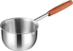 0.4 QT Chocolate melting pot, small pan, sauce pan,stainless steel with pouring port and wooden handle, used for melting chocolate and heating milk,butter warmer