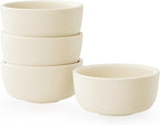 Classic Round Cereal Bowl Set of 4, Ceramic Soup Bowls, Breakfast Bowl - for Oatmeal, Rice, Dessert, Salad, 10 oz (Matte Crème)