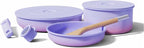 Ombré Titanium Ceramic Cookware Set Non Toxic – 8 Pcs Non Stick Pots and Pans Set with Removable Handles, Magnetic Lid & Wooden Spatula for Cooking – Oven & Dishwasher Safe (Lavender)
