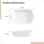Ceramic Small Baking Dishes Set of 2 - Casserole Dishes for Oven,Rectangular Bakeware Baking Bowls With Double Handle for Roasting, Lasagna, Pie, Gratin,Oven Safe & Microwave Safe