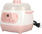 Jiawu Electric Stew Pot, 200W 1L Digital Rice Cooker With Lid, Small Ceramic Cooker Built-in Timer, Makes Soups, Porridges, Grains and Cereals for Individuals (US)