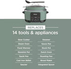 Ninja Foodi PossibleCooker PRO MC1000 8.5Qt Multicooker 8 in 1 Slow Cooker, Dutch Oven, Steam Bake Roast Sear Sauté Bread Maker Warmer, Glass Lid, Integrated Spoon, Nonstick (Sage Green)