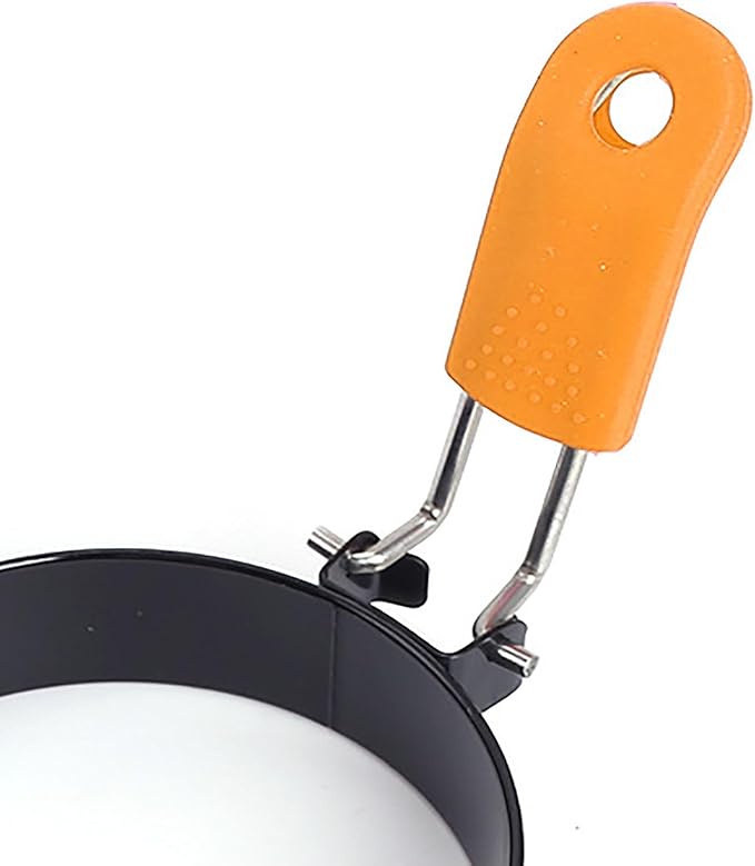 Egg Rings 2 Pack 6" Pancake Mold Nonstick Round Pancake Egg Mold with Silicone Handle Stainless Steel Frying Eggs Ring for Griddle Sandwich Eggs English Muffin Pancakes Burger Breakfast