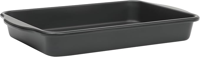 Oster Teston 13 x 9 Inch Rectangular Nonstick Carbon Steel Cake/Baking Pan - Matte Black
