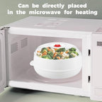 Microwave Steamer - Plastic Vegetable Steamer with Lid, BPA Free, Cookware, Healthy Cooking Quick Fast（Two-layer）
