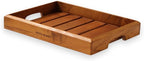 Medium Teak Wood Serving Tray for Home, Kitchen, Breakfast, Restaurant, Office Organizer, Dining Table | Premium Wooden Tray |12 * 8.5 * 1.5 Inches | Handmade in India