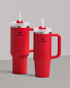 STANLEY Quencher H2.0 Tumbler with Handle and Straw 40 oz | Flowstate 3-Position Lid | Cup Holder Compatible for Travel | Insulated Stainless Steel Cup | BPA-Free | Chili Red