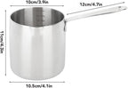 Milk Warmer Pot, 30oz/900ml Stainless Steel Turkish Coffee Pot Stovetop Chocolate Butter Melting Pan with Spout and Long Handle