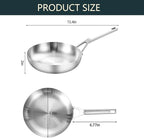 Tri-Ply Fully Bonded Stainless Steel 8inch Frying Pan, Omelette Pans, Egg Pan Durable Chef's Pan, Kitchen Skillets 8in, Induction Pan for Steak,Egg, Compatible with All Cooktops, Up to 600℉