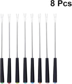 Stainless Steel Fondue Forks Cheese Fondue Fork Stainless Steel Fruit Forks Fondue Forks Set Bbq Forks Roasting Sticks For Hot Pot Barbecue (Handle Random Color)