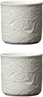 Ceramic Espresso Cups Set of 2 or 4, 3.4 Oz Espresso Mugs, Demitasse Cups for Coffee or Tea, Small Coffee Cups No Handles (white, 2)