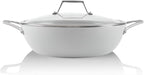 TECHEF - CeraTerra, 5 Qt / 12-in Ceramic Nonstick All Purpose Chef Pan with Cover, (PTFE and PFOA Free Ceramic Exterior & Interior), Oven & Dishwasher Safe, Made in Korea, Grey/Silver (5 Qt Chef Pan)