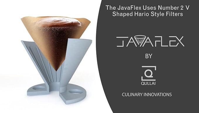 The Original JavaFlex Premium Foldable Silicone Pour Over Coffee Maker and Storage Pouch. Uses #2 V60 Cone Coffee Filters