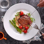 6pcs Dinner Dessert Plate 10.5inch White Porcelain Salad Plates with Round Flat Design