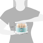 Elite Gourmet EGC115M Easy Egg Cooker Electric 7-Egg Capacity, Soft, Medium, Hard-Boiled Egg Cooker with Auto Shut-Off, Measuring Cup Included, BPA Free, Retro Mint