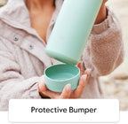 Takeya Actives Water Bottle with Spout Lid - Bottle with Double Stainless Steel Insulation - Dishwasher Safe & BPA-Free - Bottle with Spout Lid & Removable Bumper - 32 oz, Mystic Blue