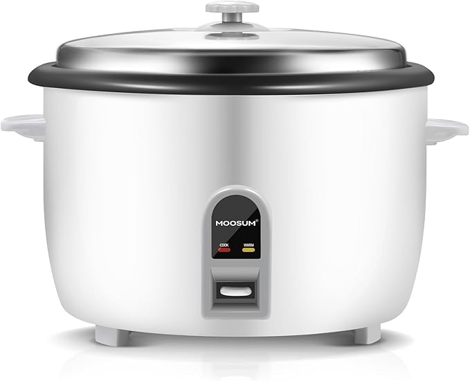 Commercial Rice Cooker, Large Capacity 30-Cup (UnCooked), 60-Cup (Cooked) with One Touch Operation and 12-Hour Keep Warm,Easy to Use and clean,1600W