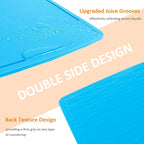 Thick Silicone Cutting Boards for Kitchen Silicone Chopping Boards/Mats Set of 2 Extra Large14.6''x10.43'', Mini 9.1”x7.1” Non-slip Deep Drip Juice Groove, Dishwasher Safe-Green