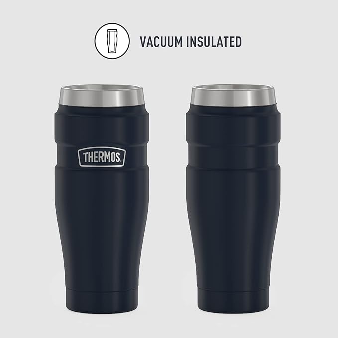 THERMOS Stainless King Travel Tumbler, 16 Ounce, Vacuum-Insulated | Midnight Blue | Pack of 4
