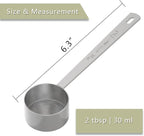 1PCS 2 Tablespoon Coffee Scoop, Long Handle Measuring Spoon, Two tbsp (30ml, 1/8cup) Stainless Steel Scooper