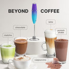 Zulay Kitchen Milk Frother with Patented Tornado Triple Whisk – Handheld Foam Maker for Coffee, Lattes, Matcha & Hot Chocolate – Rich, Creamy Froth in Seconds -