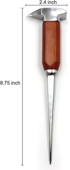 Ice Pick Stainless Steel, Ice Picks for Breaking Ice, Ice Pick with Wood Handle, Ice Picks for Kitchen, Bars, Bartender, Best Ice Carving Tools (long)