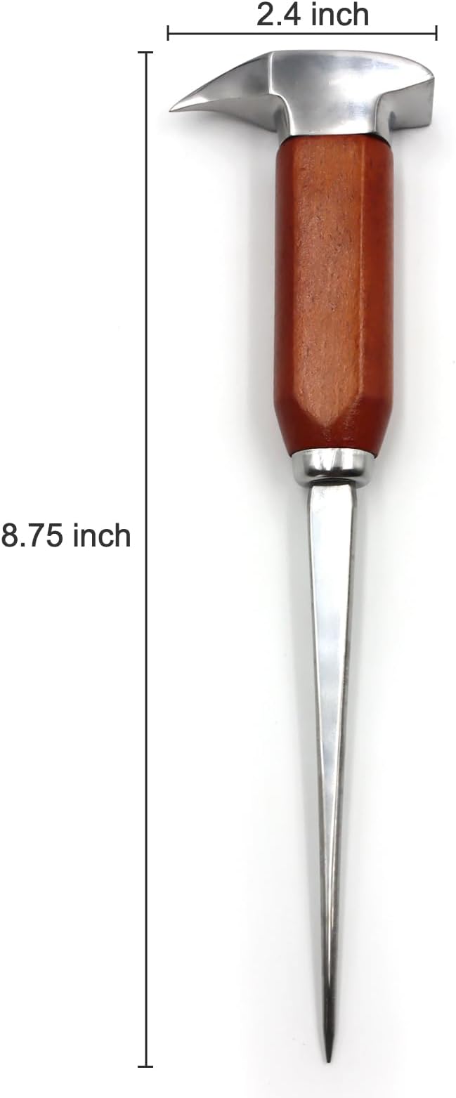 Ice Pick Stainless Steel, Ice Picks for Breaking Ice, Ice Pick with Wood Handle, Ice Picks for Kitchen, Bars, Bartender, Best Ice Carving Tools (long)