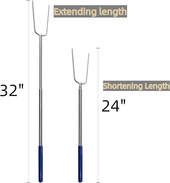 32" Heavy Duty Hot Dog Roasting Sticks for Campfire, Smores Sticks for Fire Pit Long, Marshmallows Skewers (6 Pack)