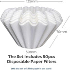 AGOGO Compact Portable Pour Over Coffee Maker Set - Easy Cleaning 304 Stainless Steel Dripper Set for Camping & 50 Filters Paper & Cleaning Rag (Cream, 600ml)