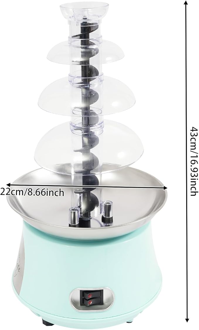 Chocolate Fountain Machine - 4 Tier Electric Chocolate Fondue Fountain Machine for Parties - Melts Cheese, Queso, Candy, and Liqueur - Dip Strawberries, Apple Wedges, Vegetables, and More
