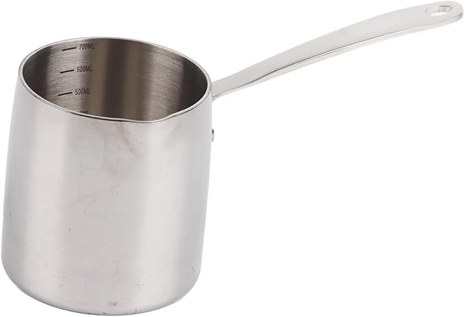 Butter Warmer Pot Quick Heat Conduction Three Layer Stainless Steel Butter Warmer with Accurate Scale Holes (700ML)