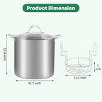 Stainless Steel 21.5QT Water Bath Canning Pot with Rack & Lid, Canning Supplies Starter Kit and 6 Pieces Canning Tools Set, Water bath Canner for Beginner