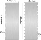 2 Pc Stainless Steel Cake Scraper Cake Decorating Tools Edge Side Jagged Wave Double Sided Patterned Comb Metal Cake Carving Smoothing Cream Pastry Baking(CS-21，CS-25)