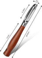 Peeler, Japanese Stainless Steel Blade with Non-Slip Real Wood Handle, Ultra Sharp Potato Peeler for Kitchen, Apple, Cucumber & Carrot I-Shaped Peeler – Serrated Blade