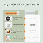 Smart Ice Cream Maker – 300ML Automatic Home Ice Cream Machine, Soft Serve & Frozen Yogurt Maker, Touch Control, Semiconductor Cooling, Overheat Protection