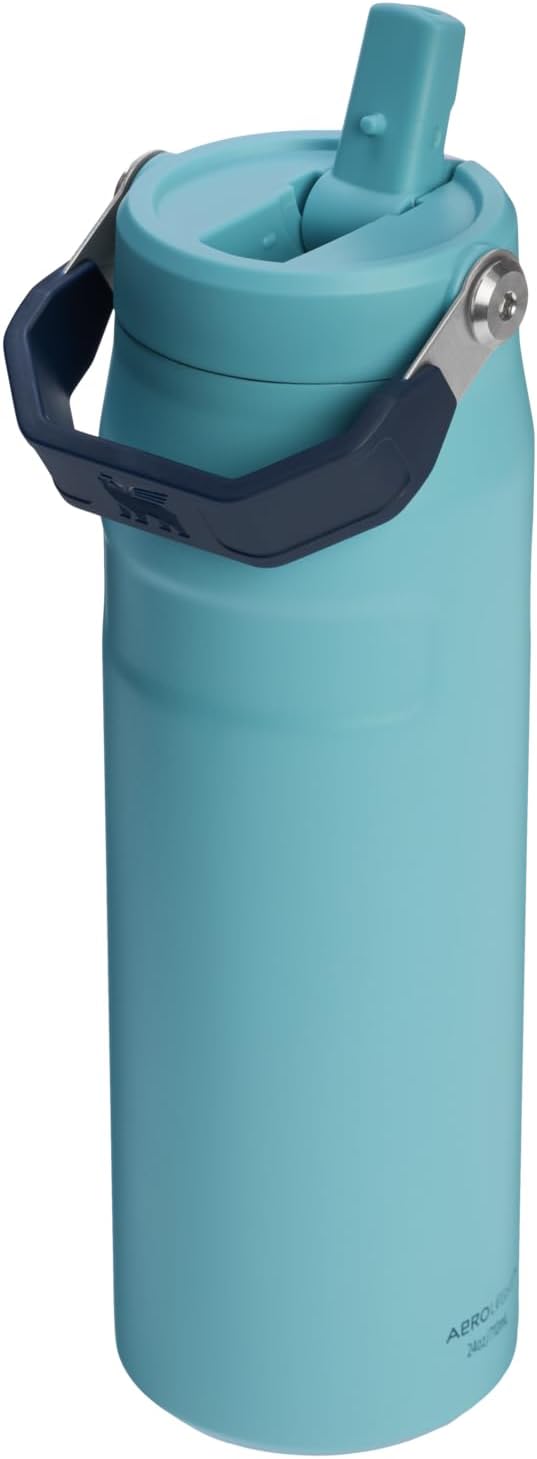 Stanley IceFlow Flip Straw 2.0 Water Bottle 24 oz | Built-In Straw for Travel and Sports | Lightweight and Leak Resistant | Insulated Stainless Steel | BPA-Free | Agave