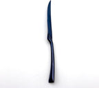 JASHII 18/10 Stainless Steel 8 Piece Mirror Polished Jubilee Blue Serrated Steak Knife Colorful Serving Black Utensil Set Replace Black