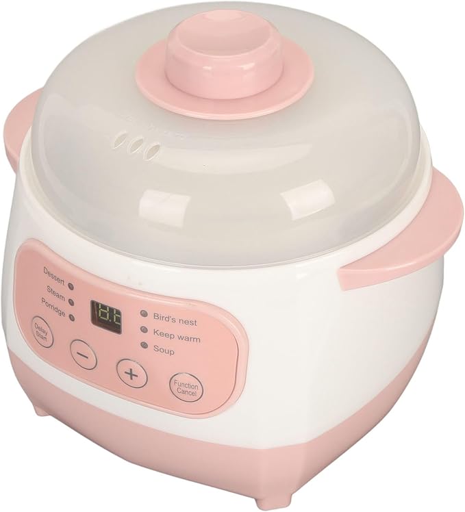 Mini Ceramic Stew Cooker With 1l Capacity And Antidry Burn Function, Electric Slow Cookers For Small Kitchen, Electric Stewing Pan Appointment Timing Sputum Stewed Automatic Boiled Porridge Soup Pot