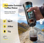 Portable Espresso Maker – Self-Heating USB-C Rechargeable Travel Coffee Maker for Car, Camping, Office, portable coffee maker - portable coffee machine With Ground Coffee & NS Capsule (Green)