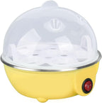 Chicken Egg Cooker Make Up to 7 Large Boiled Eggs Anti Dry Burning Automatic Power Off Egg Poacher with Heating Plate for Hard, Soft & Poached Eggs(Yellow)