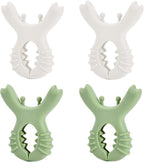 4Pcs Pot Spoon Rest Holder,Spatula Rack,Silicone Crab Pot Lid Support,Multipurpose Fixed Clamp Anti Scalding Universal Essential Accessories for Kitchen Cookware
