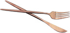 Rose Gold Silverware Set, JASHII 20-Piece Stainless Steel Flatware Cutlery Set for 4, Elegant Hourglass Polished Mirror Finish, Ideal for Home Hotel Wedding Festival Party, Dishwasher Safe