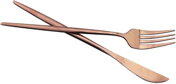 Rose Gold Silverware Set, JASHII 20-Piece Stainless Steel Flatware Cutlery Set for 4, Elegant Hourglass Polished Mirror Finish, Ideal for Home Hotel Wedding Festival Party, Dishwasher Safe
