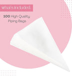Cookie Cutter Kingdom Disposable Piping Bags – 100 Count, 12 Inch Tipless Pastry Bags | Large Frosting & Decorating Bags for Cookies, Cupcakes, Cakes & Royal Icing