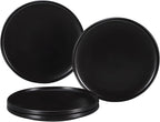 GZG Ceramic Dinner Plates Set of 4,10 Inch Stoneware Dishes Set,Microwave and Dishwasher Safe Kitchen Utensils,Stackable,Scratch Resistant (Matte Black)