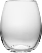 Restaurantware-Vetri 15 Ounce Wine Glasses, 24 Dishwashable Stemless Wine Glasses - No Lead, Durable, Clear Glass Cups, For Home, Bar, Or Restaurant, Serve Merlot, Chardonnay, Or Bordeaux